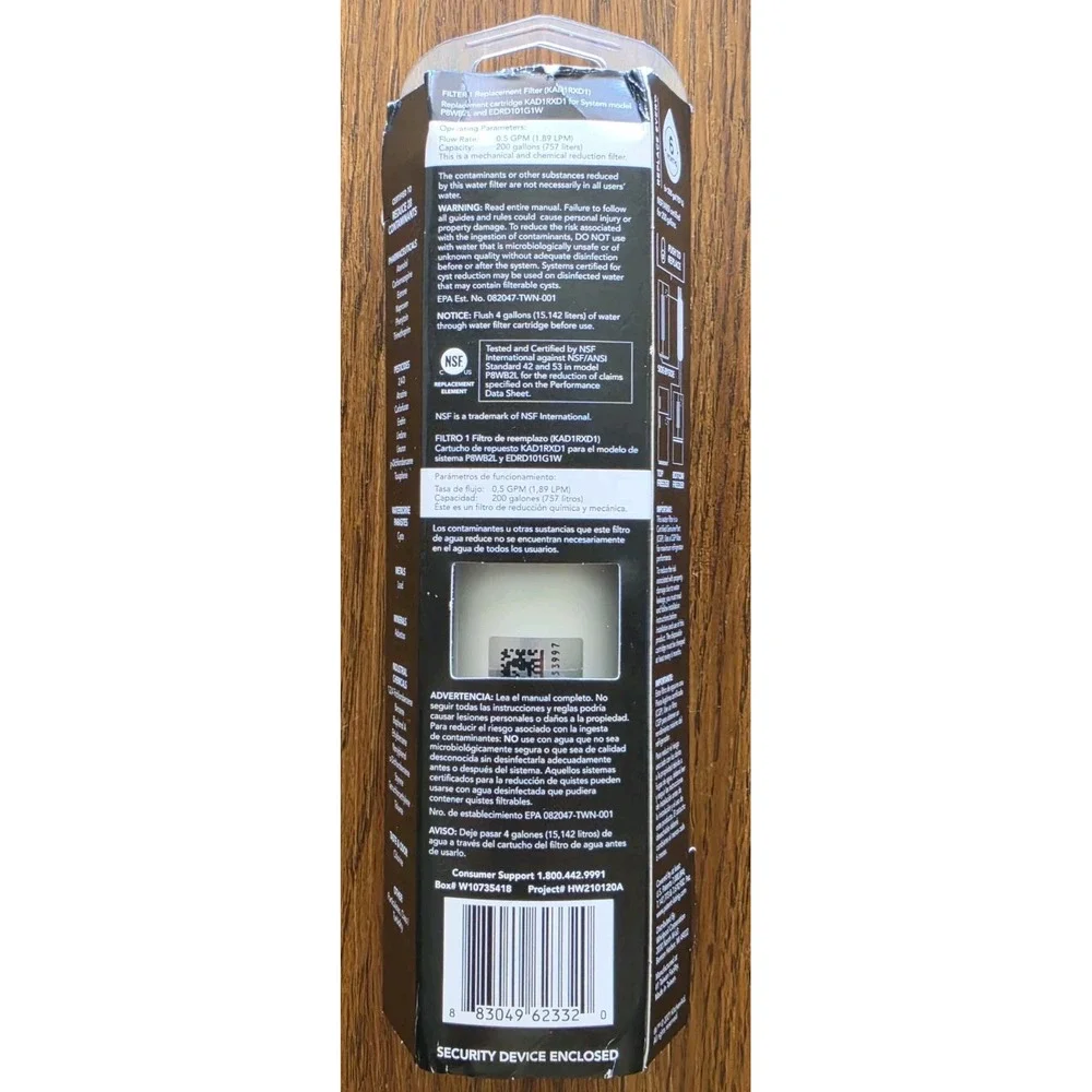 KitchenAid Refrigerator Ice and Water Filter 1  KAD1RXD1 Single Pack Purple Cap